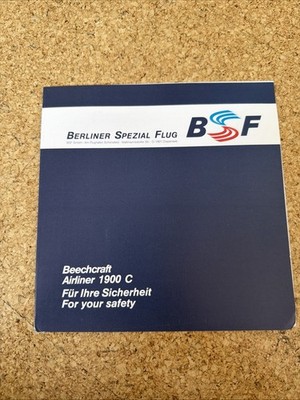 BERLINER SPEZIAL FLUG BSF Beechcraft Airliner 1900 C Safety Card