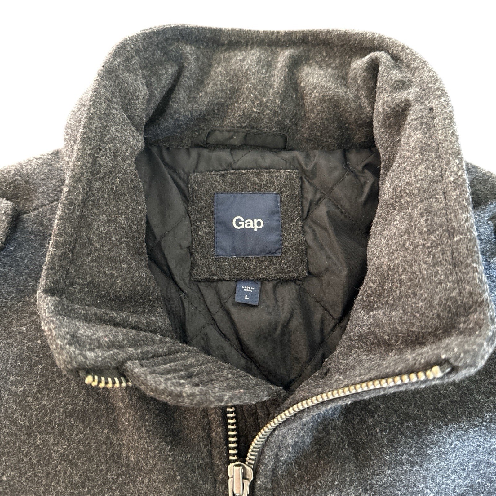 Gap Wool Gray Jacket Button Up Front Pockets Long… - image 5