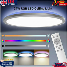 24W RGB LED Ceiling Light with Remote Dimmable Colour Changing Mood Lamp