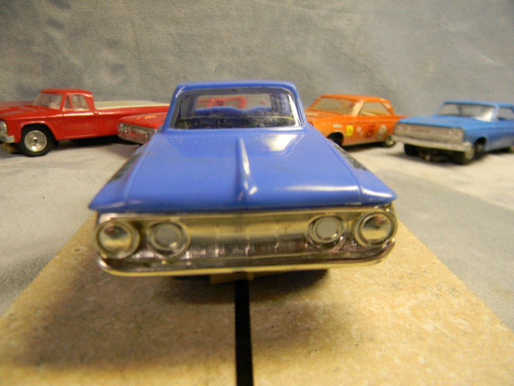 1/32 SCALE VINTAGE ORIGINAL ELDON 1962 PLYMOUTH 2 DR FURY BLUE SLOTCAR-NICE