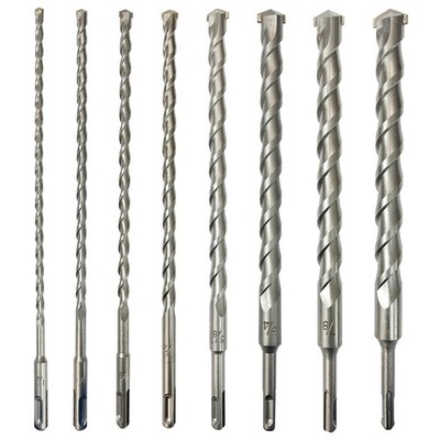 8pcs 12 Inch SDS Plus Drill Bits Set - Carbide Tipped for Concrete, Brick, Stone