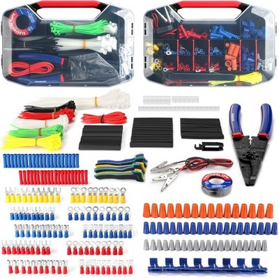 WORKPRO 582-piece Crimp Terminal Electrical Repair Kit with Wire Cutter Stripper