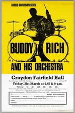 BUDDY RICH – rare vintage original Croydon 1967 jazz concert handbill