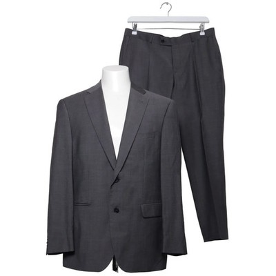 Woolmark, Anzug, Größe: L, Wolle, Grau, Nadelstreifen, Tweed #lHt
