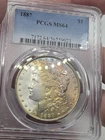 1887 MORGAN  SILVER  DOLLAR PCGS MS64  NICE  COIN ☆ Toned Obverse