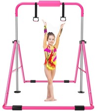 Gymnastics Bar Foldable Adjustable 35"-51", Safe Padded Gymnastics Bar for ...