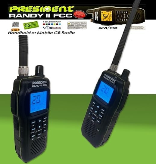PRESIDENT RANDY II Handheld CB Radio now with FM FCC Approved Handheld ...
