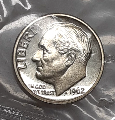 1962 Roosevelt Dime Proof Coin  Gem in US Mint Plastic