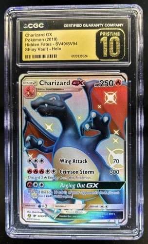 2019 Pokemon SM Hidden Fates Charizard GX PRISTINE #SV49/SV94 CGC 10