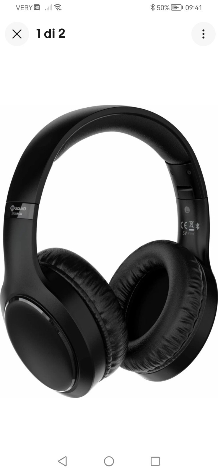 Cuffie Bluetooth Wireless ad Archetto Nero Speak Now 497408 Meliconi