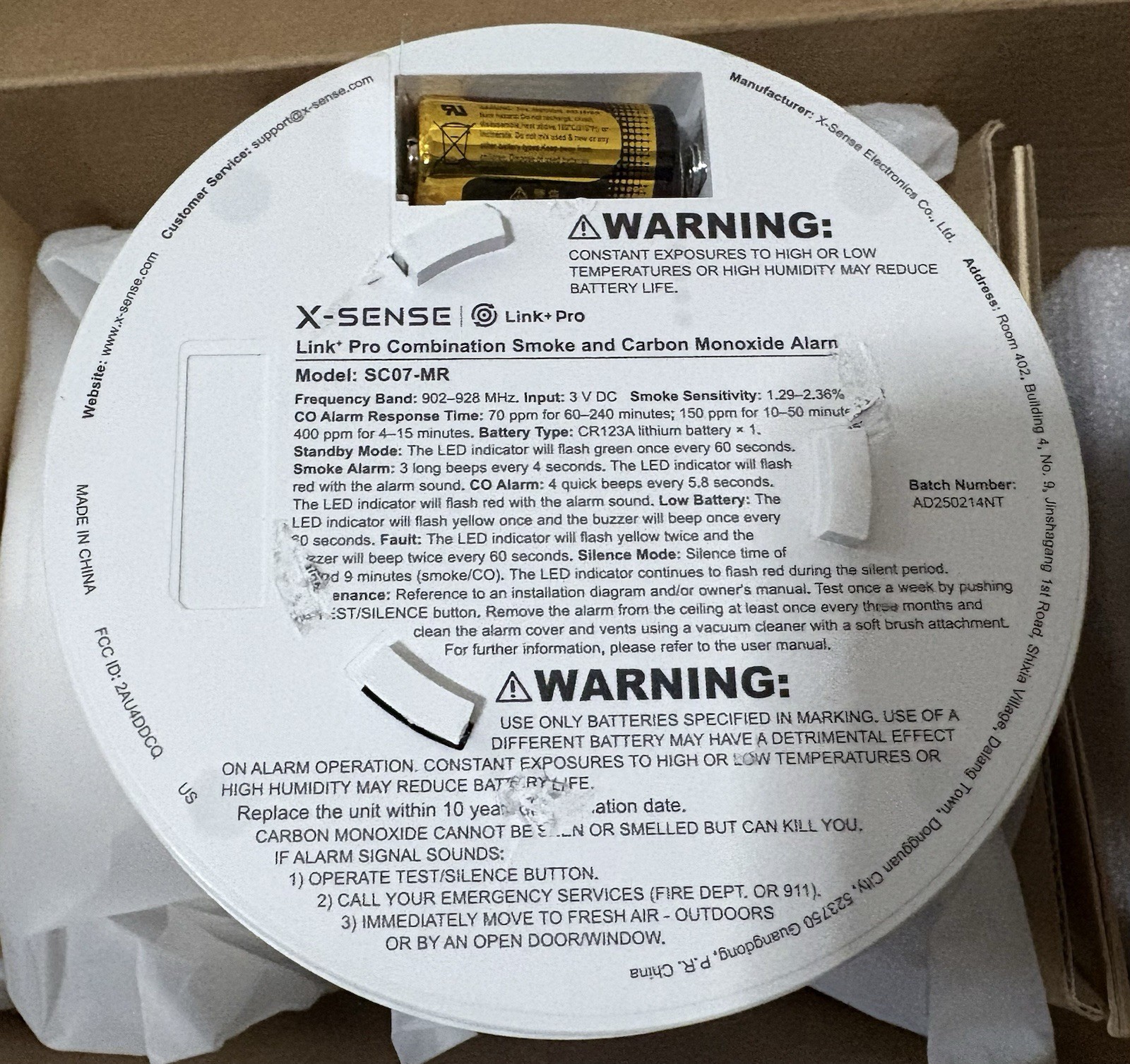 X-Sense Smart Smoke Detector Carbon Monoxide Detector Combo, Battery-Operated