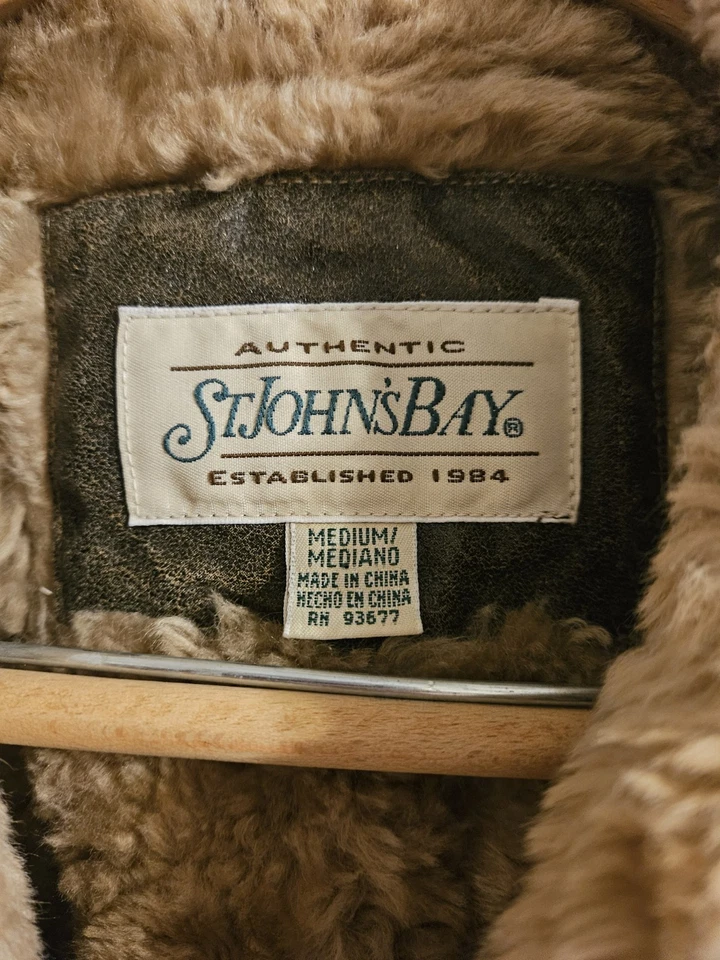 Penny Lane Coat Med. St John’s Bay Suede Leather Faux Fur Coat Hippie Y2K Boho - Image 2 of 4