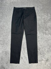 Ralph Lauren Black Label Pants Women 6 Black Cotton Stretch Flat Front Mid Rise