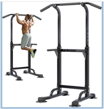 New Power Tower Pull Up & Dip Station Multi-Function Home Strength Training Fit