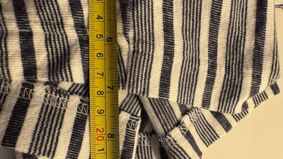 Shorts masculino KENNETH COLE malha macia tamanho grande listra azul branca - Imagem 4 de 4