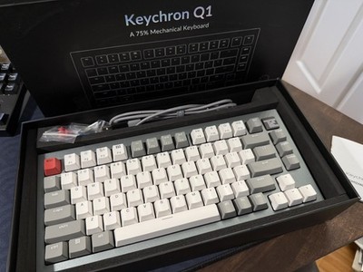 Keychron Q1 QMK Custom Mechanical Keyboard - Space Grey / Gateron Phantom Red