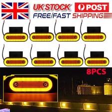 8X Led Lights Side Marker Orange Amber Amber Trailer Truck Lorry Recovery 12/24V
