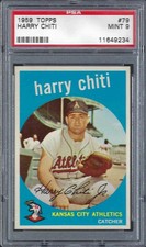 1959 TOPPS #79 HARRY CHITI K.C. Athletics WB sharp/clean MINT PSA 9