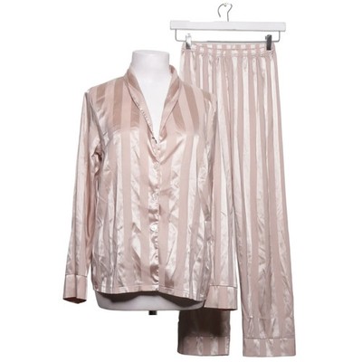Pyjama, Größe: S, Baumwolle/Elasthan, Beige, Streifen, Satin #CkD