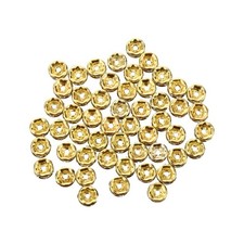 2X(Stock 50 gold beads gold beads 6mm with rhinestones Y4D5)4215