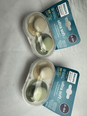 New Philips AVENT Ultra Soft Pacifiers 0-6 Months Sterilizing Case blue clear