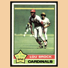 Lou Brock #10 1976 Topps St. Louis Cardinals Baseball Card MLB VG