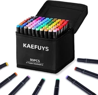 Alkohol Marker Set 80 Farben, Doppelspitze Schnelltrocknende Marker Stifte