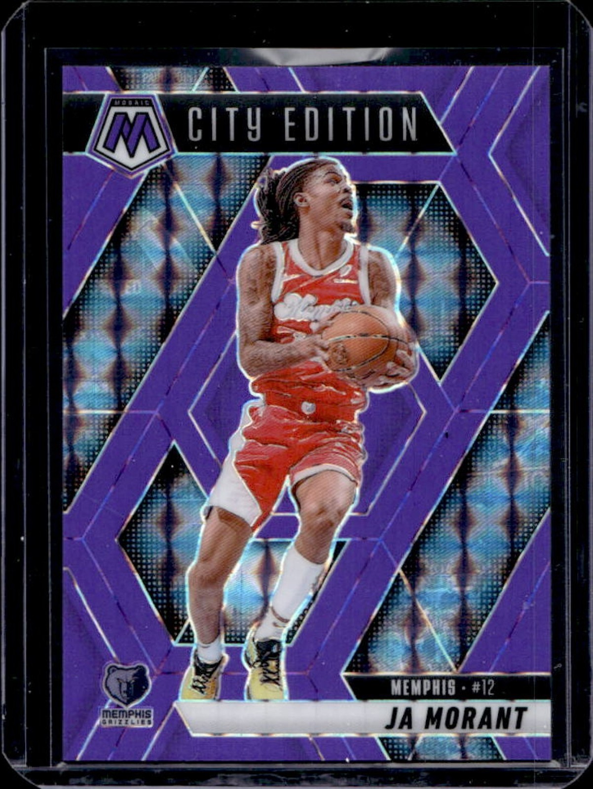 2024-25 Mosaic Ja Morant Purple Fluorescent City Edition #67/249 Grizzlies