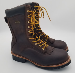 Bottes Vintage IRON AGE Met Guard - Cuir Marron - Taille 6.5 E - Acier USA