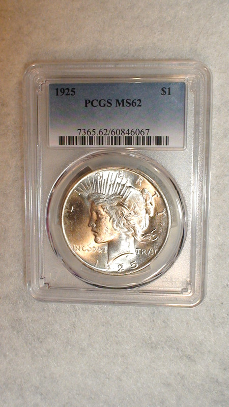 1925 P Peace Dollar PCGS MS62 UNCIRCULATED $1 Coin BUY IT NOW!