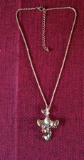 Beautiful Gold Tone Choker Neclace  Gold Tone Butterfly Pendant & Rhinestones