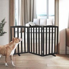 Freestanding Dog Gate Indoor,Doggie Gate Foldable Pet Gates for Doorways,Stai...