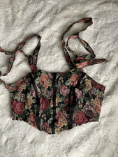 SHEIN Women s Floral Corset Top, Size M Regular, Multicolor, Zip Closure