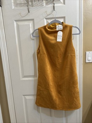 Sadie & Sage Camel Suede Sleeveless Dress. Size Small. New with Tags