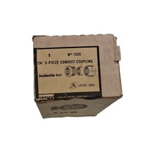 Raco 1505 Iron 3-pc. Conduit Coupling Fitting 1-1/4" Malleable Iron Box of 5 New