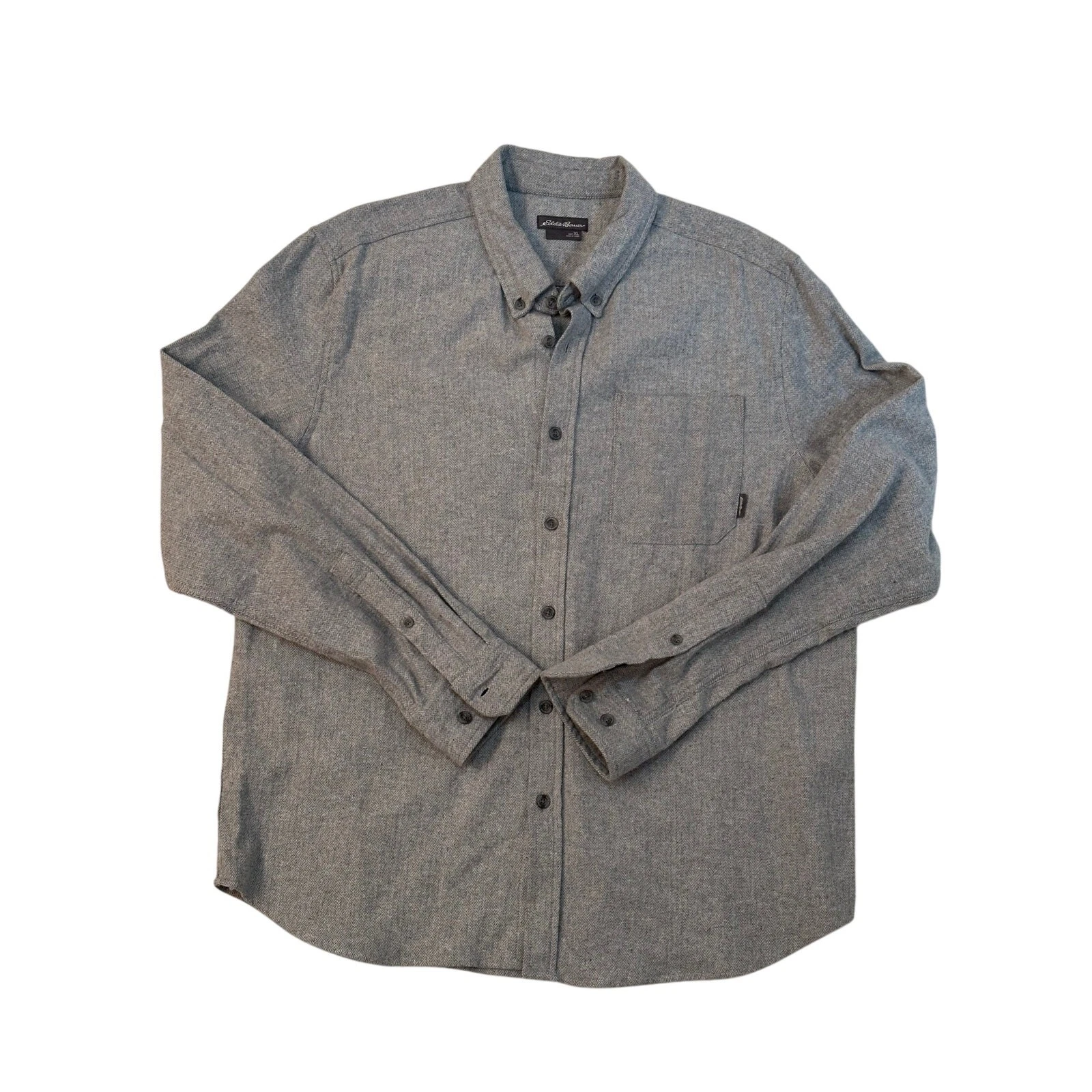 Eddie Bauer outdoor button down shirt men's XL Oatmeal/Gray