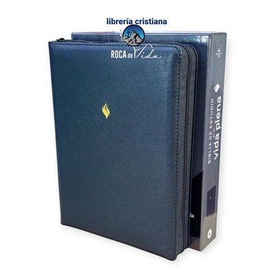 Biblia de Estudio  Vida Plena con Cierre RV1960, imit piel , negro con Índice