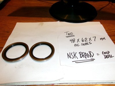2 (TWO) NSK 48 X 62 X 7 MM OIL SEALS = $17.98 = $8.99 EACH = FREE SHIPPING