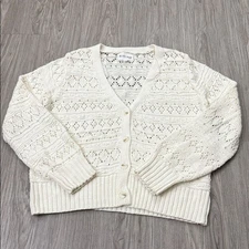Olive & Oak Women's Ivory Knit Cardigan Size L