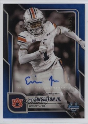2025 Bowman U Chrome Prospect Blue Refractor 126/150 Eric Singleton Jr Auto 0n64