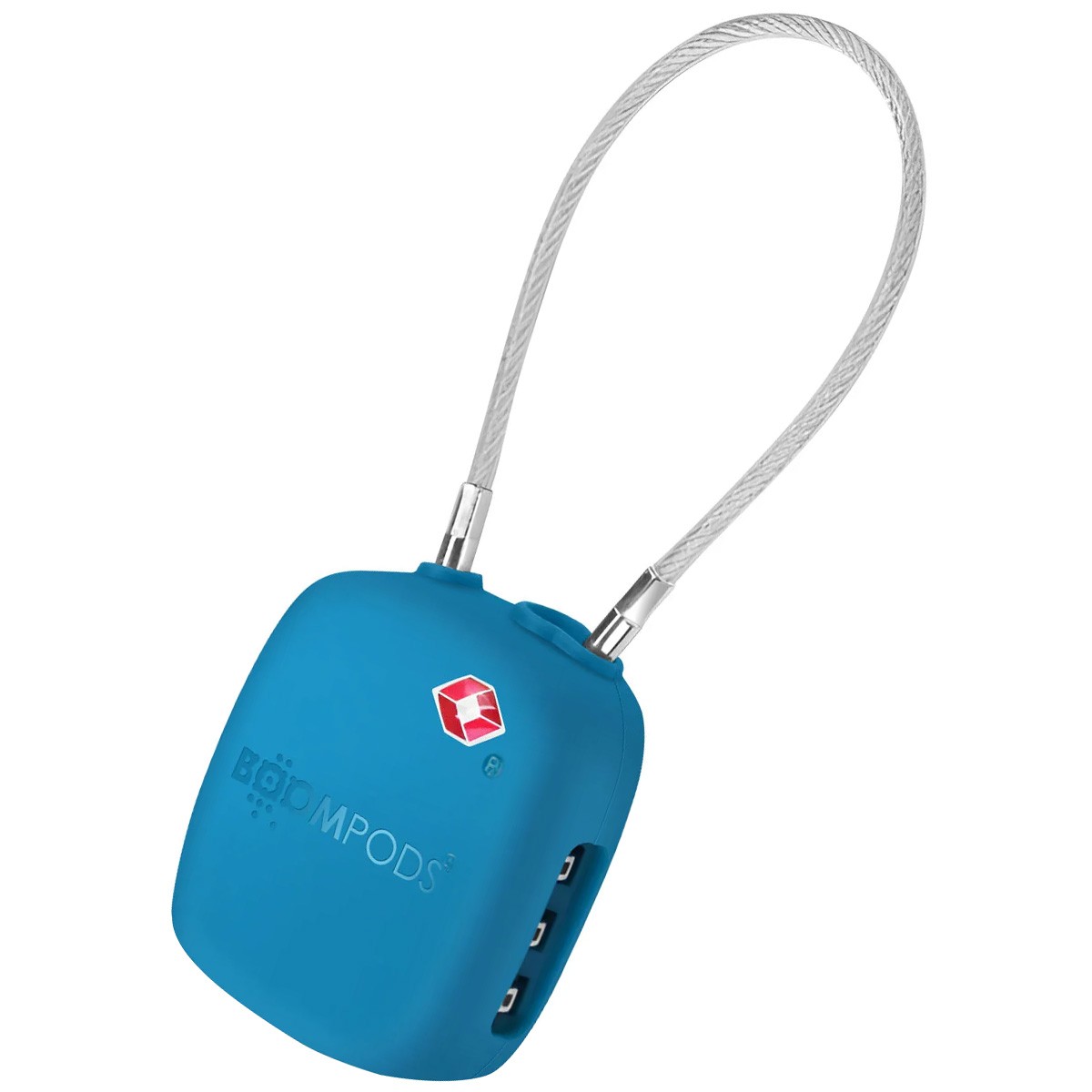 Cadenas connecté Boompods Airtag bleu, antivol compatible Apple Find My étanche IPX6
