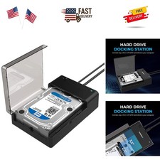 USB 3.0 to SATA External Hard Drive Lay-Flat Docking Station for 2.5 or 3.5in...