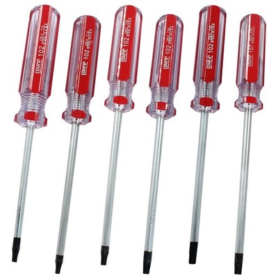 6 Pc Security Torx Screwdriver Set with Magnetic Tip, T10 T15 T20 T25 T27 T30