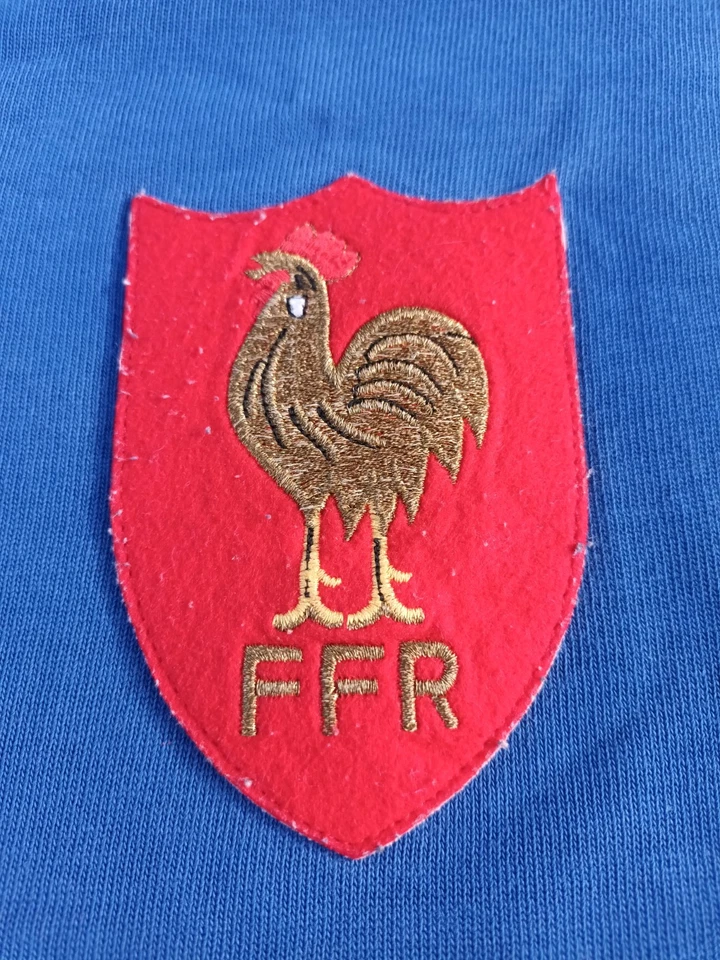 Authentique maillot rugby vintage Équipe de France FFR Adidas quinze polo sweat - Photo 2/4