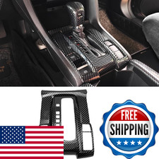 TKREENO Carbon Fiber Color Car Center Console Gear Shift Box Panel Cover Gear Sh