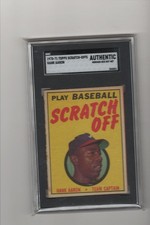 1970 Topps Scratch-Offs - HANK AARON - AUTHENTIC NICE!!