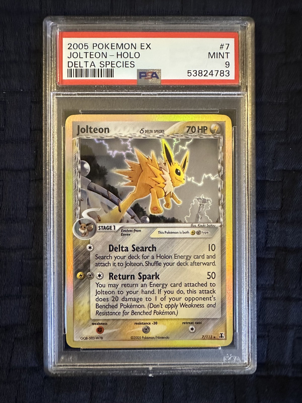 2005 Pokemon EX Jolteon (Delta Species) 7/113 Holo PSA 9 MINT