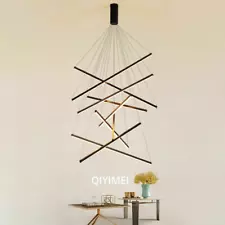 Creative Strip Branch Chandelier Adjustable Shape Villa Living Room Light lamp H