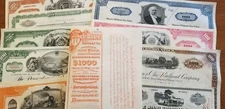 10 Different Railroad Stock Certificates Reading Pennsylvania B&O Erie Lot