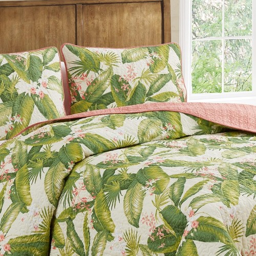 All-Season Twin Quilt Set: Reversible Cotton Bedding with Floral Pattern Sham - Picture 10 of 14